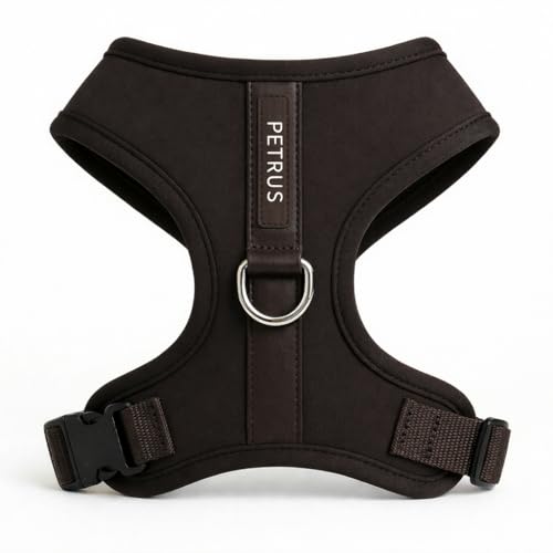 Premium No-Pull Dog Harness Soft Neoprene & Breathable Mesh Vest with Front & Back Clip D-Rings Adjustable Lightweight Walking Harness for Puppies, Small & Medium Dogs (Dark Chocolate Brown, XS) - color: Dark Chocolate Brown, size: XS: Neck 10.6-14.2'', C