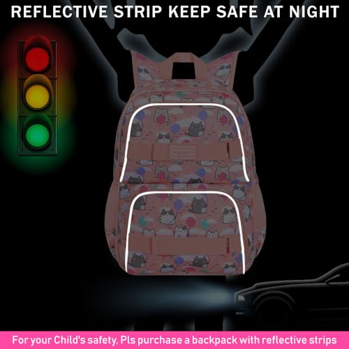 UFNDC Backpack for Girls, 17.5" Water Resistant Cat Galaxy Tie-Dye School Backpacks, Teens Bookbag for Women College Middle - color: Girls Backpack Cloud Cat Pink