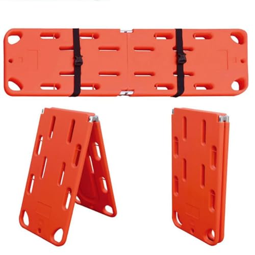 Foldable Spine Board Stretcher, Durable PE Material | 12 Handholds & 8 Strap Positions | Lightweight & Portable | High Load Capacity 350.5 lbs | Ideal for EMT, Firefighters, Lifeguards