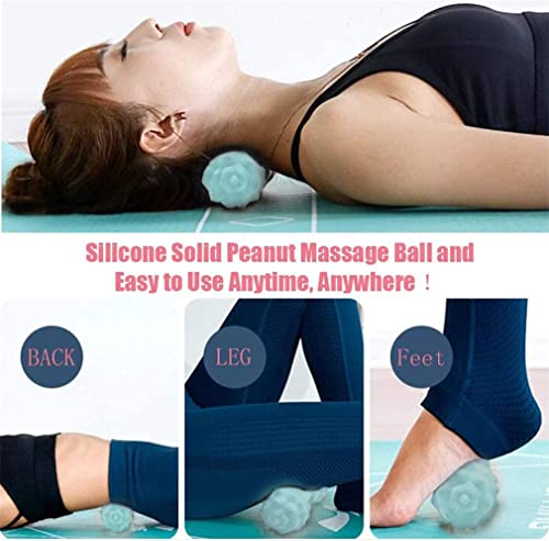 Peanut Massager Ball Set, Double Lacrosse Massage Ball and Mobility Ball for Physical Therapy, Myofascial Deep Tissue Trigger Point Massage Tool for Neck, Shoulder, Back, Legs, HIPS (Green) - color: Green