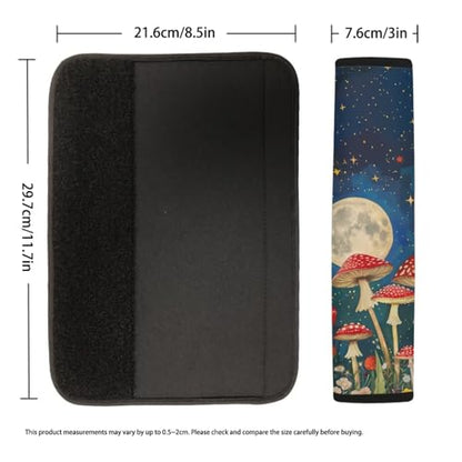 Forchrinse Red Mushroom Starry Night Car Seat Belt Cover Pad for Women Men Soft Auto Seatbelt Shoulder Pads 2 Pack - color: Red Mushroom Starry Night
