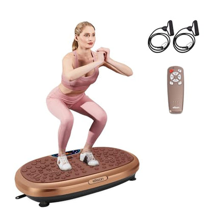 EILISON FitMaxx 3D XL Vibration Plate Exercise Machine - Whole Body Workout Vibration Platform w/Loop Bands - Lymphatic Drainage Machine for Weight Loss, Shaping, Recovery