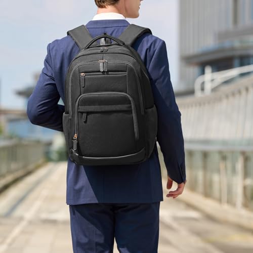 BOVIP Travel Backpack For Men Women,40L Carry On Backpack Flight Approved,TSA Personal Item Travel Bag Fits 17 Inch Laptop,Business Weekender Overnight Daypack Black - color: Black