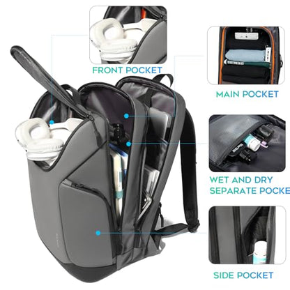 BANGE Laptop backpack with 15.6 inch laptop compartment fit for overnight and commute for men and women (Grey) - color: Grey