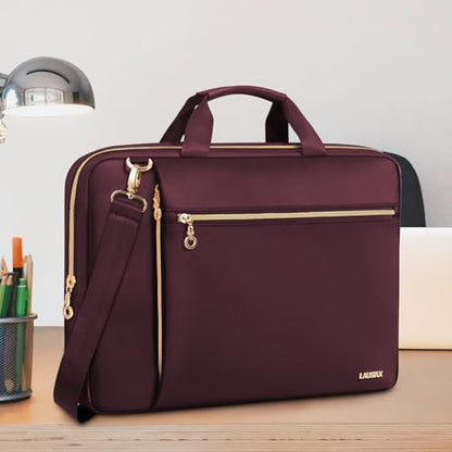 Laptop Case Bag Women Men Computer Sleeve Compatible with MacBook/Dell/HP/Acer/ASUS/LG, Waterproof Shoulder Carrying Briefcase, Red, 15.6-16 Inch - color: Wine Red, size: 15.6 inch