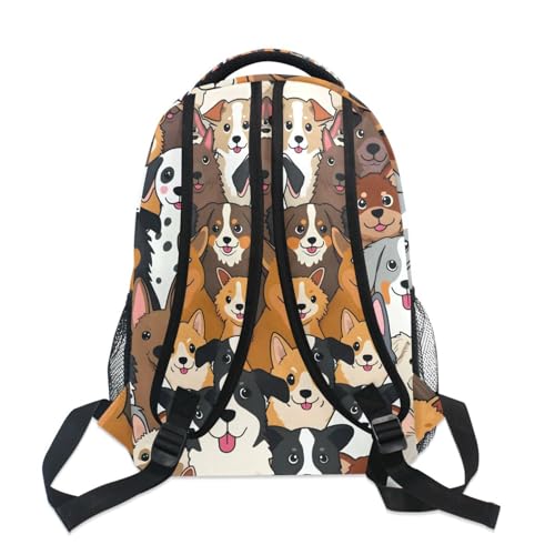 ALAZA Cute Doodle Dog Print Animal Large Backpack for Kids Boys Girl School Personalized Laptop iPad Tablet Travel School Bag with Multiple Pockets - color: Dogs