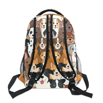 ALAZA Cute Doodle Dog Print Animal Large Backpack for Kids Boys Girl School Personalized Laptop iPad Tablet Travel School Bag with Multiple Pockets - color: Dogs