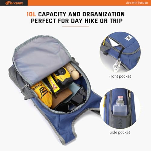 SKYSPER Small Daypack 10L Hiking Backpack Packable Lightweight Travel Day Pack for Women Men - color: Royalblue, size: 10l