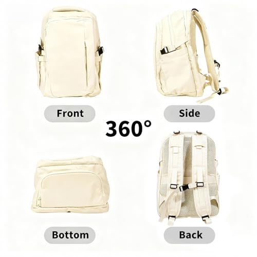 Travel Backpack for Women Men Carry on Backpack, Airline Approved Large Travel Bag Flight Approved Personal item, 15.6 Inch Laptop Backpack Casual Daypack for Weekender Business Hiking-WHITE - color: White