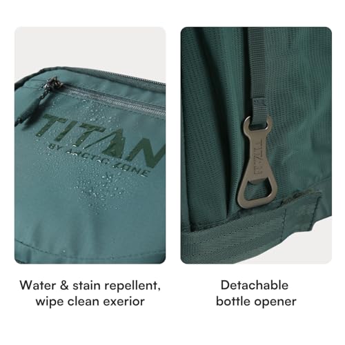 Titan Deep Freeze Ice Wall Backpack Cooler 30 Can Cooler Bag with Ice Packs - color: Deep Forest Green