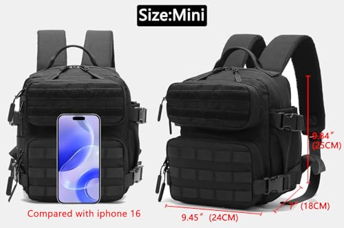 9L Mini Backpack for Men and Women, Small Backpack for Gym Hiking Travel Sports Running (Black) - color: 9l-black