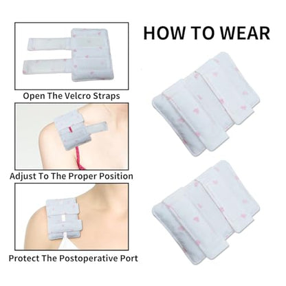 Bra Strap Pad Protector for Chest Port Pacemaker Pillow Post Surgery Bra Strap Cushion for Chest Heart Support Chemo Port Pillow for Bra Strap, 2PCS