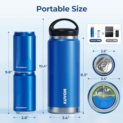 AUVON Large Insulin Cooler Travel Case, Med Anti-freezing and Handle Design | 44H Cold Vacuum Insulin Bottle with Medical ID Tag, Gel Ice Pack & Pouch, Diabetic Medical Cooler, TSA Approved
