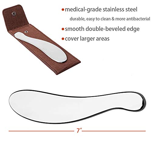 Gua Sha Tools, Stainless Steel Scraping Massage Tool, IASTM Tools, Myofascial Scraping Tools to Physical Therapy, Scar Tissue and Soft Tissue (A)