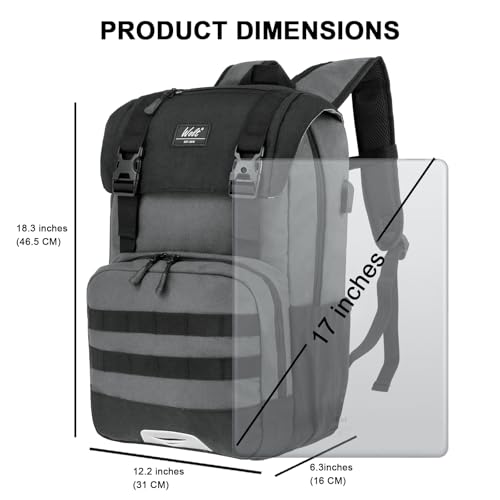WOLT Laptop Backpack with USB Charging Port Fits Up to 17 Inch Laptop, College Backpack for Men Women, Computer Business Bookbag, Grey - color: Grey