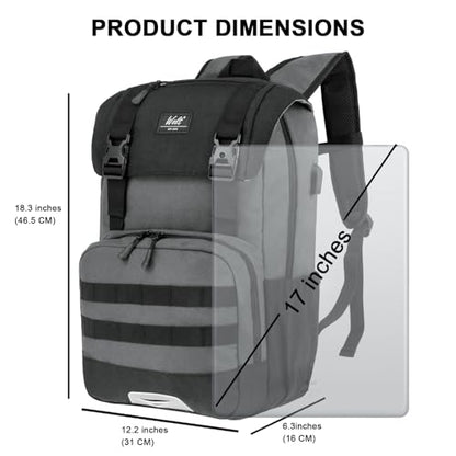 WOLT Laptop Backpack with USB Charging Port Fits Up to 17 Inch Laptop, College Backpack for Men Women, Computer Business Bookbag, Grey - color: Grey