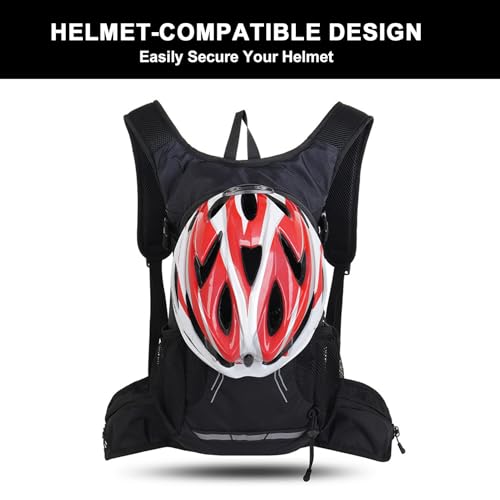 18L Hydration Backpack, Lightweight Breathable Hiking Backpack with Reflective Strips, for Riding Camping Running Commuting - color: Black