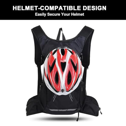 18L Hydration Backpack, Lightweight Breathable Hiking Backpack with Reflective Strips, for Riding Camping Running Commuting - color: Black
