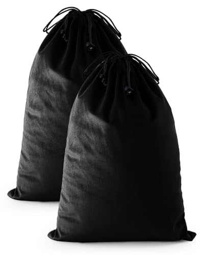 2 Pcs Shoe Bags for Travel, Dust Velvet Bags, Black Beauty, 17.3x12.6 Inch | Washable & Reusable Travel Shoe Bags, Dustproof Shoe Bags with Drawstring Closure, Suitable for Travel, Home Storage - color: Black Beauty, size: 17.3"x12.6"
