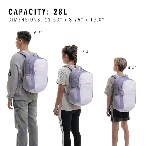 adidas PHNM Backpack for Laptop, School and Travel, 28L - color: Silver Violet Purple/Frozen Purple