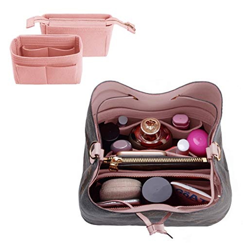 ZTUJO Purse Organizer, Bag Organizer, Insert Purse Organizer With 2 Packs In One Set For LV NeoNoe Noé Series perfectly - color: Brush Pink