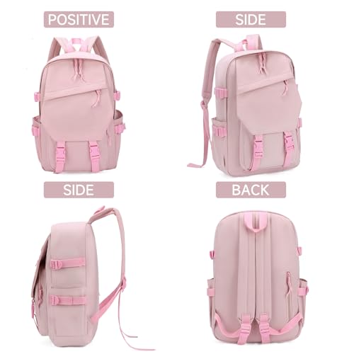 GAEKEAO Classical Basic Travel Backpack for Women and Men Lightweight Travel Workout Sports Backpack Casual Daypack, Pink - color: A04 Pink