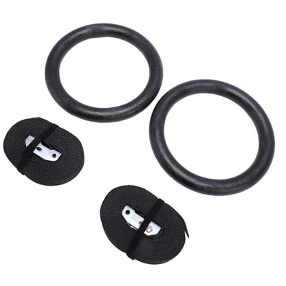 Gymnastic with Straps Pull Rings - 2 Pcs Gymnastic Strength Training 300kg Capacity High Stability Exercise Rings with Straps Workout - Home Gym