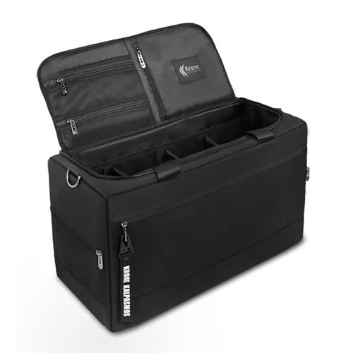 Sneaker Bag for Travel/Sneakerhead gift/Outdoor Sports Bag/Gym Bag /, A Multi-functional Travel Duffel Bag with 3 Adjustable Dividers, & Shoulder Strap,Made of Nylon, by Krone Kalpasmos-classic - color: Black