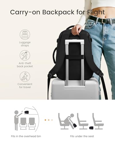 LOVEVOOK 40L Travel Backpack for Women & Men,Airline Approved Carry On Backpack with 3 Packing Cubes,TSA Waterproof Personal Item Bag,Weekender Overnight Essentials Backpacks fits 18" Laptop - color: Green/White, size: 40L-4PCS