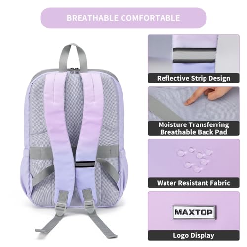 MAXTOP Deep Storage Laptop Backpack Business Anti-theft Backpacks[Water Resistant] College Computer Bookbag Fits 16 Inch Laptop - color: Pink Purple, size: 15.6 inch, style: Daypack Backpacks