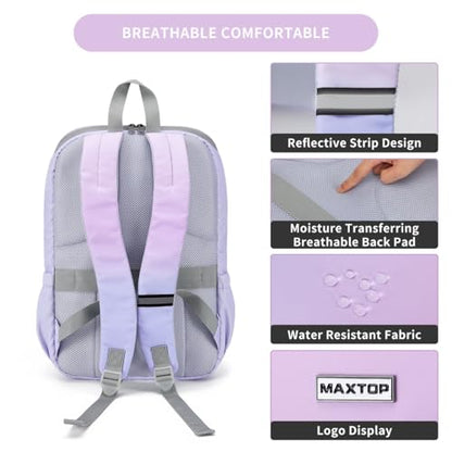 MAXTOP Deep Storage Laptop Backpack Business Anti-theft Backpacks[Water Resistant] College Computer Bookbag Fits 16 Inch Laptop - color: Pink Purple, size: 15.6 inch, style: Daypack Backpacks