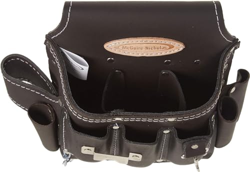 McGuire-Nicholas 526-CC Brown Professional Electrician'S Pouch, oil tanned leather - style: 12 Pockets, Oil-Tanned Leather, Tool Pouch