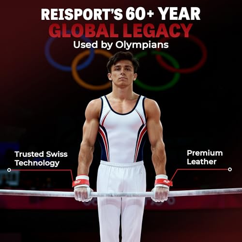 Reisport Men's High Bar Gymnastics Grips - Durable Leather Hand Grips for Gymnastics Bars Men & Boys - Gymnastics Equipment & Accessories for Advanced Gymnasts - size: X Small, style: Hook/Loop