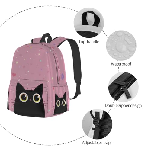cfpolar 17 Inch Backpack Cute Cartoon Cats Laptop Bag Shoulder Bag School Bookbag Casual Daypack For Boys Girls,A-13 - color: D-13