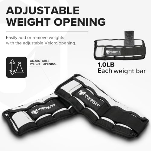 Adjustable Ankle Weights (10lbs/Pair) - Weighted Ankle Weight for Walking, Gym and Exercise - 2, 4, 6, 8, 10 LB Leg Weight Set with Straps for Women and Men - 1-5 lbs Each Ankle Adjustable for Weight Lifting - color: White