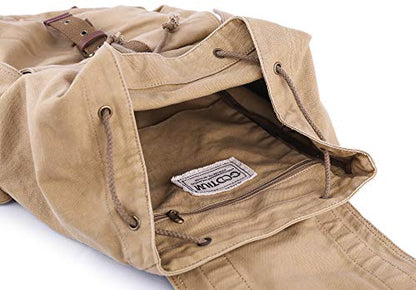 GOOTIUM 21101KA Specially High Density Thick Canvas Backpack Rucksack,Khaki - color: Khaki, size: Large