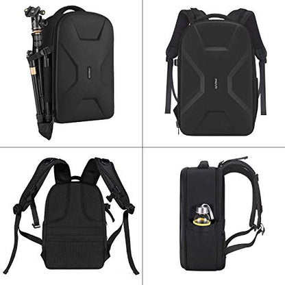 MOSISO Camera Backpack, DSLR/SLR/Mirrorless Photography Camera Bag 15-16 inch Waterproof Hardshell Case with Tripod Holder&Laptop Compartment Compatible with Canon/Nikon/Sony, Black - color: Black