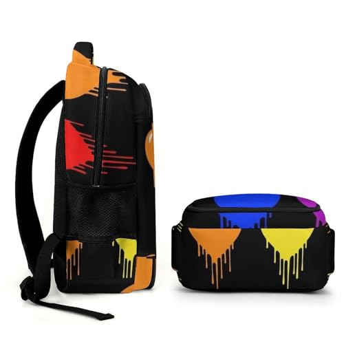 Travel Laptop Backpack LGBT Pride Rainbow Heart Love Is Love for Men Women, Water Resistant Business Anti Theft Computer Bag with Multi Compartments for College Work Hiking - color: Pattern (354)