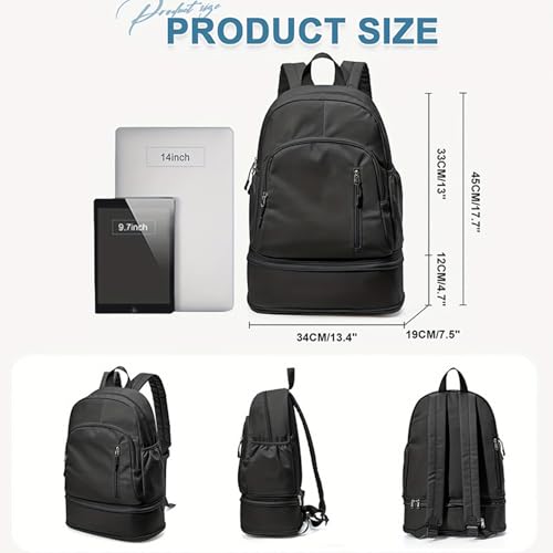 Gym Bag Backpack,Dry-Wet Separation Back Pack with Wet Pocket | Gym Backpack with Shoe Compartment,for Workout Swimming Yoga Training Short Trips