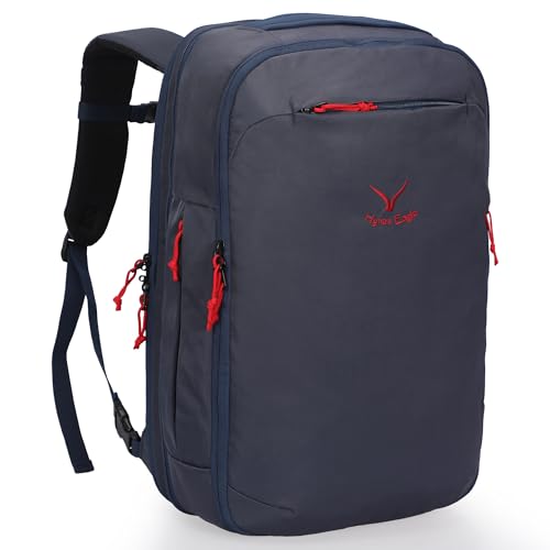 Hynes Eagle TSA Friendly Travel Backpack for Men Women Carry on Backpack 40L Flight Approved Laptop Backpack for 17 inches Compressible Weekender Bag Overnight Backpack Dark Blue - color: Dark Blue