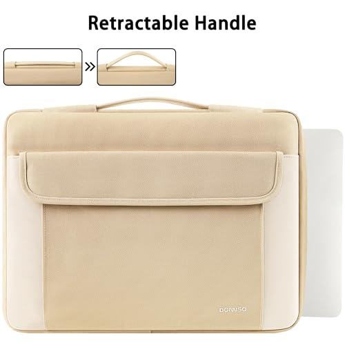 DOMISO 15.6-16 Inch Laptop Sleeve Case,Water-resistant Laptop Protective Case for MacBook Pro16,Dell XPS 16,Lenovo,HP, ASUS, Acer,Beige - color: Beige, size: 15.6-16 Inch