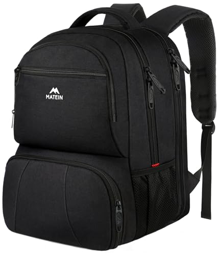 MATEIN Lunch Backpack for Men, 18 Inch Large Insulated Backpack Cooler with Lunch Compartment, Water Resistant Laptop Back pack with Lunch Box Bag for Work Travel Business College Picnic - color: Black, size: 18 Inch