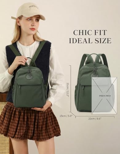 Mini Backpack for Women Nylon Small Backpack Purse Crossbody Sling Bag Convertible Backpack Casual Shopping Daypack (Dark Green) - color: Dark Green