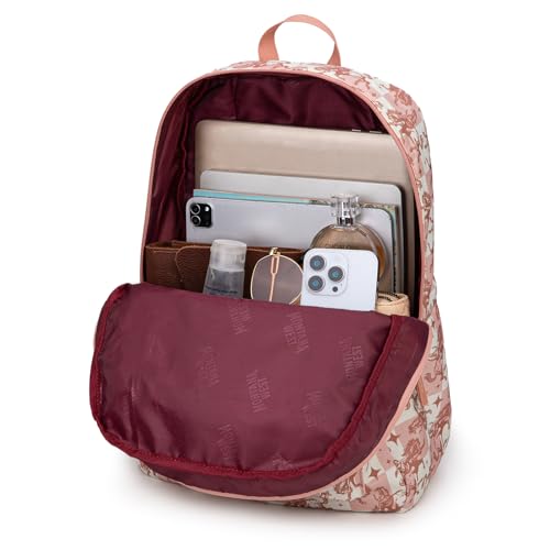 Montana West Backpack for Women Men 2 PCS Lightweight College Bookbags Casual Daypack Backpacks for Commute & Travel - color: Western Pink