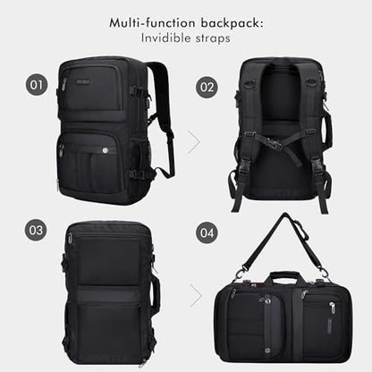 WITZMAN Carry on Travel Backpack for Men Women Laptop Backpack with USB Charging Port Airline Approved(B683 Classic Black) - color: Classic Black