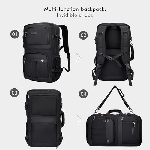 WITZMAN Carry on Travel Backpack for Men Women Laptop Backpack with USB Charging Port Airline Approved(B683 Classic Black) - color: Classic Black