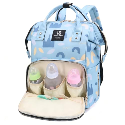 Diaper Bag Backpack for Moms Baby Essentials Travel Tote Nappy Changing Bag with Insulated Pockets,Multi-Waterproof Backpack (Blue) - color: Blue