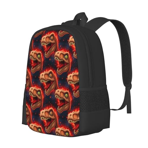 Slim Anti Theft Laptop Backpack Dinosaur T Rex, Large Volume Travel Daypack Durable Polyester Carry Bag for Office Business Outdoor Trekking - color: Design (213)