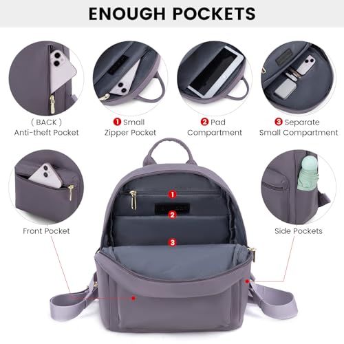 LOVEVOOK Backpack for Women Light Weight Waterproof Backpack Purses Daily Backpack… | Light Weight - color: Purple-grey