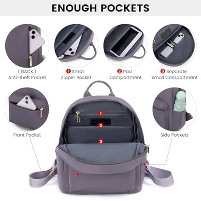 LOVEVOOK Backpack for Women Light Weight Waterproof Backpack Purses Daily Backpack… | Light Weight - color: Purple-grey